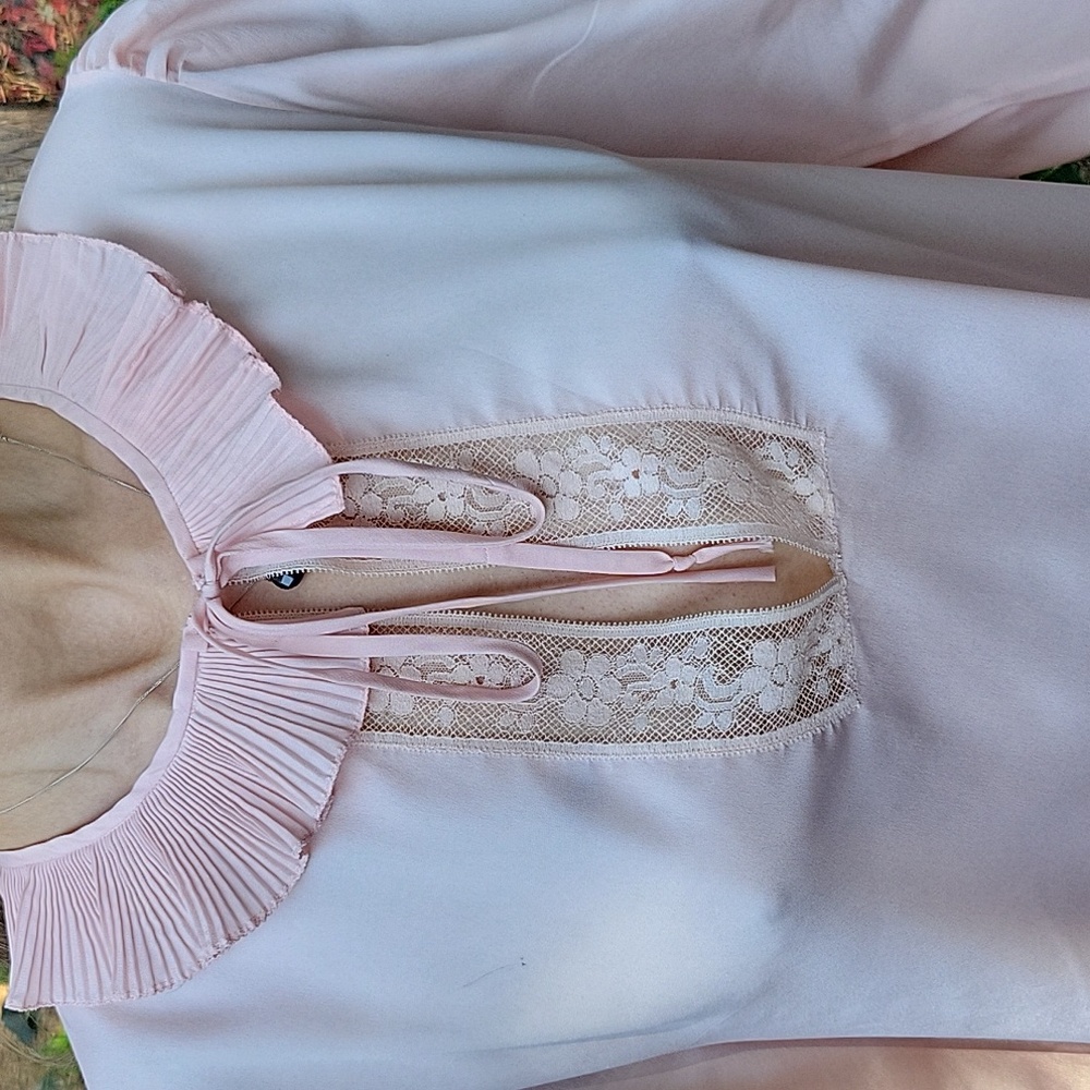 AUTHENTI-Chloé Lingerie Sleepwear/slip Dress Mini Vintage 1970s Baby Pink size L - Picture 1 of 16